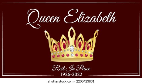 RIP Queen Elizabeth II Death 09.08.2022 Memorial Poster.Monarch Hat