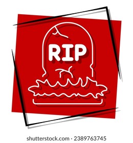 rip red banner in frame. Vector illustration.