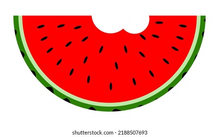 rip red watermelon fruit vector