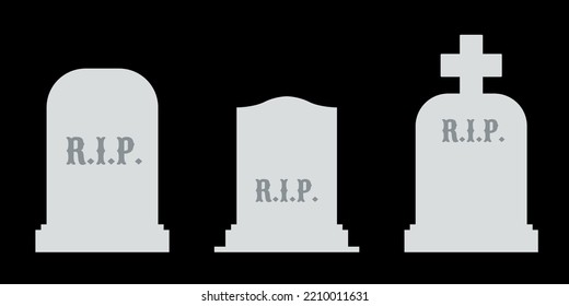 RIP Rest In peace gravestone vector. Headstone template illustration.