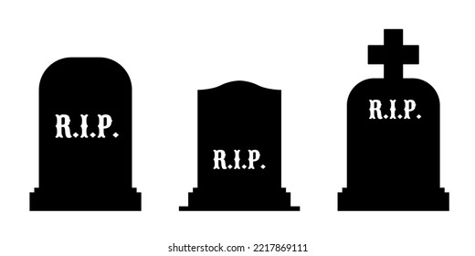 RIP Rest In peace gravestone vector. Empty headstone template illustration.