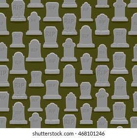 RIP seamless pattern. Old gravestone ornament. Cemetery background. Tomb texture. Grave Ancient. Tombstone With cracks
