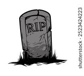 RIP tombstone halloween vector illustration