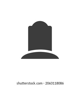 RIP Tombstone Icon Isolated on Black and White Vector Graphic