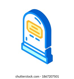 rip tombstone isometric icon vector. rip tombstone sign. isolated symbol illustration