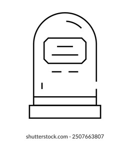 rip tombstone line icon vector. rip tombstone sign. isolated contour symbol black illustration