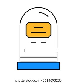 rip tombstone line icon vector. rip tombstone sign. isolated symbol illustration