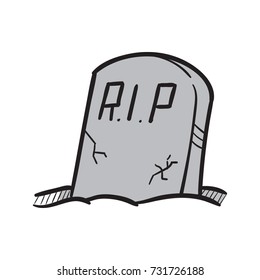 rip tombstone vector cartoon