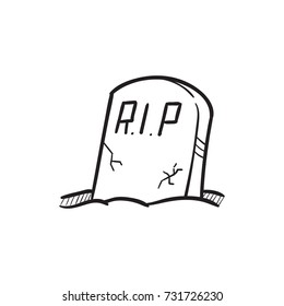 rip tombstone vector cartoon
