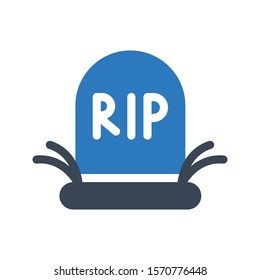 rip vector glyph colour icon
