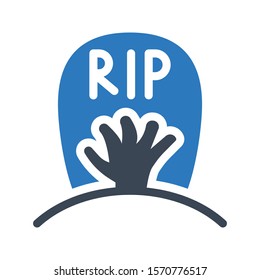 rip vector glyph colour icon