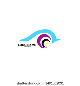 rip or wave logo icon for sport company and travel