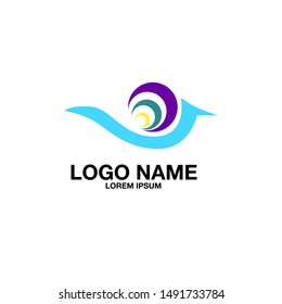 rip or wave logo icon for sport company and travel