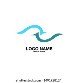 rip or wave logo icon for sport company and travel