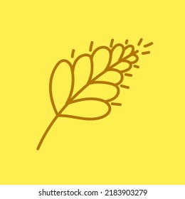 Rip wheat brown icon on yellow background vector illustration