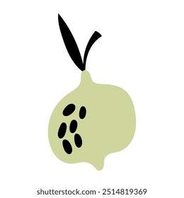 Ripe abstract lime. Lime hand drawn. Stylised citrus fruit. Abstract elements for backgrounds, textiles, posters, postcards, packaging and more.