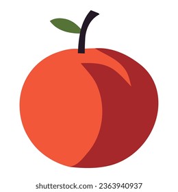 Ripe apple design over white