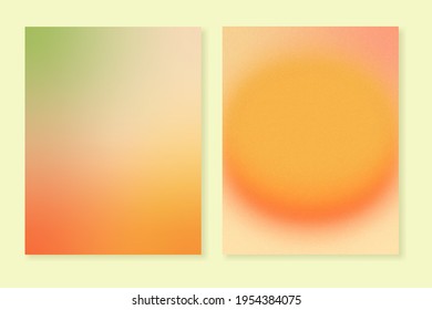 Ripe apricot  Gradient backgrounds and grainy textured orange  green colors  For brochure covers  flyers  booklets  branding   other projects  Vector  can be used for web   print 