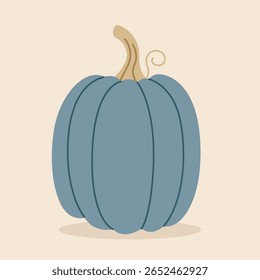 Ripe autumn pumpkin. Hand-drawn. Vector illustration in flat style.