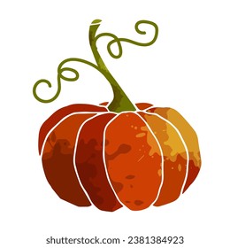 Ripe autumn pumpkin. Vector graphics.