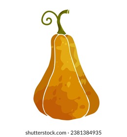 Ripe autumn pumpkin. Vector graphics.