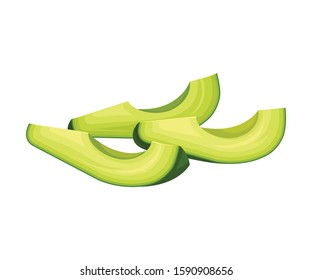 Ripe Avocado Fruit Isolated on White Background