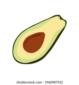 Ripe avocado isolated on a white background.