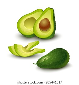 Reife Avocado einzeln auf Weiß.