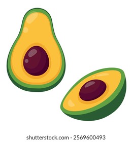 Ripe Avocado. Vector illustration in flat style.