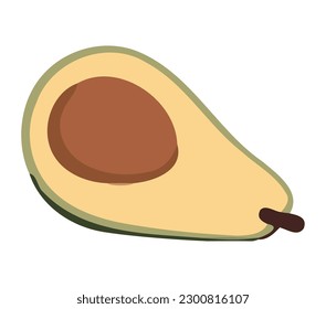 Ripe avocado vegetable icon isolated