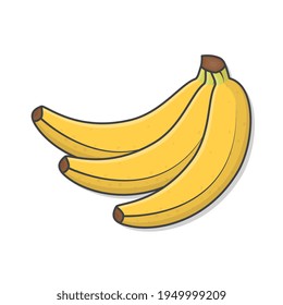 Ilustración del icono del vector de Banana Ripe Bunch. Montones De Frutas De Banano Frescas Icono Plano