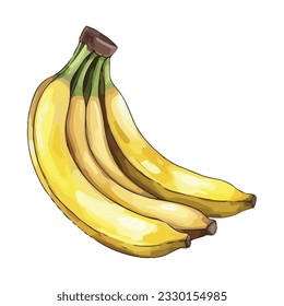 Ripe banana, a healthy snack for vegetarians icon isolated