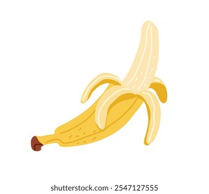 A ripe banana placed against a simple white background with a fresh appearance