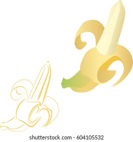 Ripe banana. Vector illustration