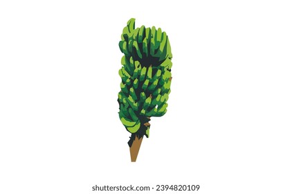 Un vector de icono de los plátanos maduros. Comida amarilla. Frunch tropical de plátanos maduros en color