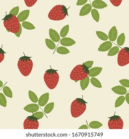Reifenbeeren nahtloses Muster. Sommerbeeren im Garten beeren Erdbeeren. Fruchtdruck.