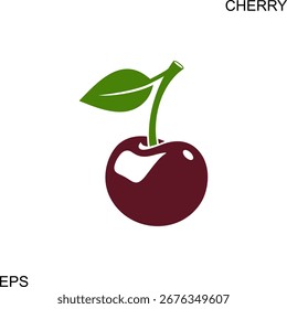 Bagas maduras. Amora vermelha. Logotipo da cereja. Cereja isolada sobre fundo branco