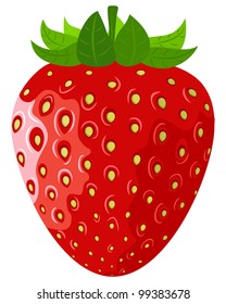 Ripe berry a vector strawberry on a white background