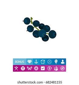 Ripe black currant icon