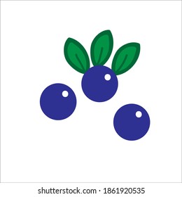 Arándano azul maduro, ilustración plana vectorial