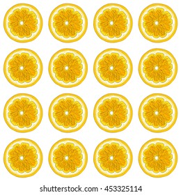 Ripe bright orange on a white background. Bright orange image. The pattern of the series. Seamless pattern.