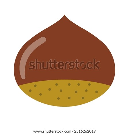 Ripe brown chestnut icon. Vector.