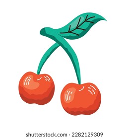 Ripe cherry design over white