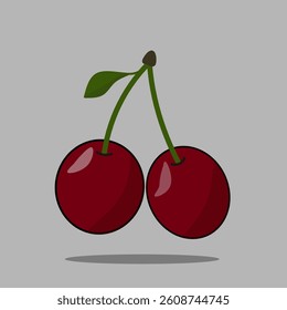 Ripe cherry isolated on white background