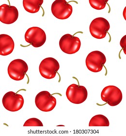 Ripe cherry on white background. Vector illustration
