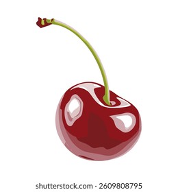 Ripe cherry on a white background. Vector illustration