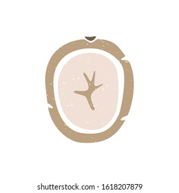 Ripe colored potato slice isolated on transparent background. Colorful pictogram original design. Can be used for infographics, identity or decoration. Vector hand drawn illustration