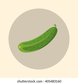 Ripe cucumber, icon vector illustration.