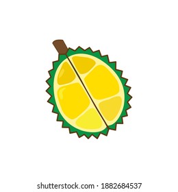 fruta madura de durión en el interior con piel verde a la mitad