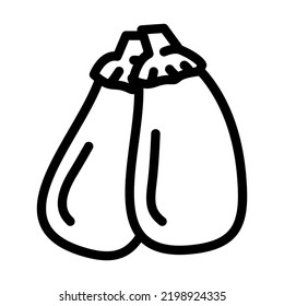 vector de icono de línea de berenjena madura. signo de berenjena madura. símbolo de contorno aislado ilustración negra